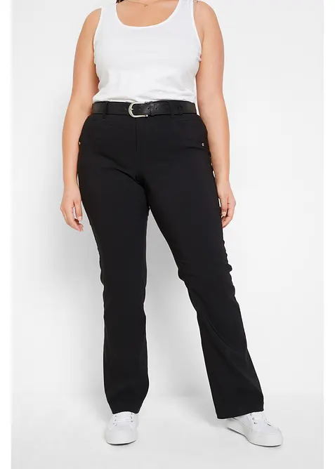 Bengalin-Bootcut-Hose aus Viskose-Mix in schwarz von vorne - bonprix