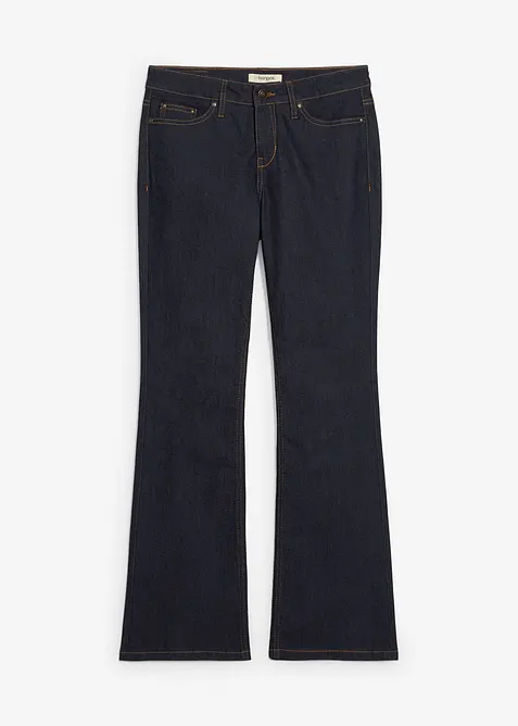 Bootcut-Jeans Mid Waist in blau von vorne - bonprix