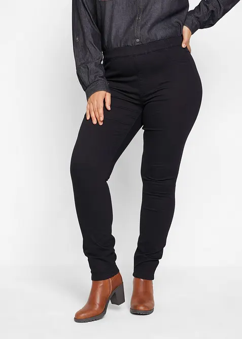 Wärmende Jeggings in schwarz von vorne - bonprix