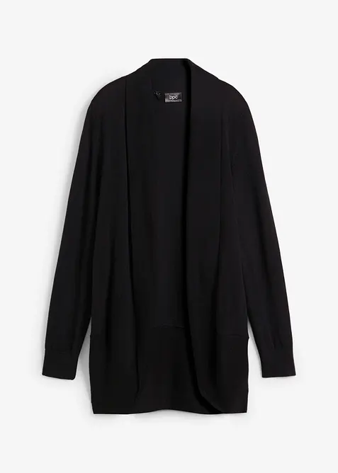 Feinstrickjacke in schwarz von vorne - bonprix