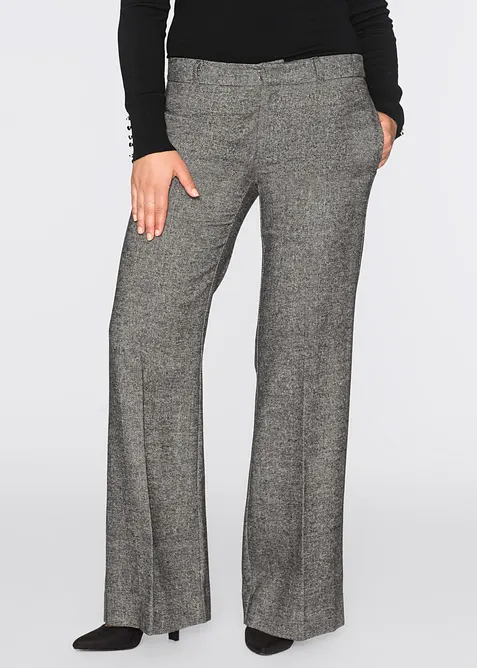 Marlenehose mit Nadelstreifen in grau von vorne - bonprix