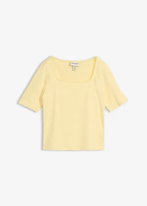 T-Shirt aus schwerer Bio-Baumwolle in gelb von vorne - bonprix