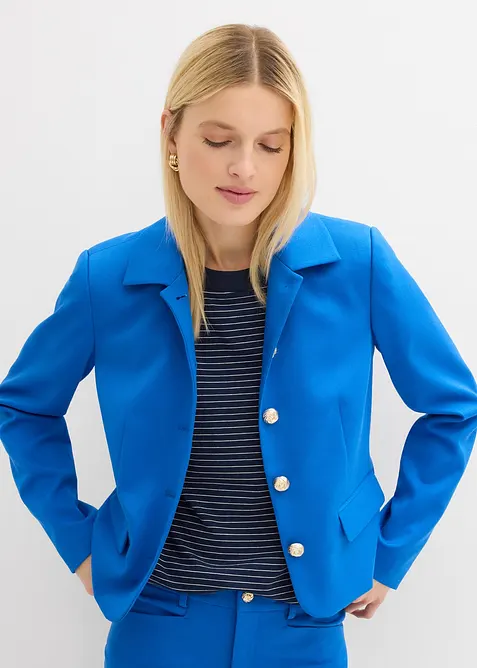 Kurzblazer in blau von vorne (im Anschnitt) - bonprix