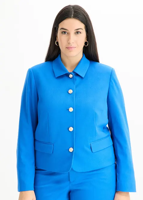Kurzblazer in blau von vorne (im Anschnitt) - bonprix