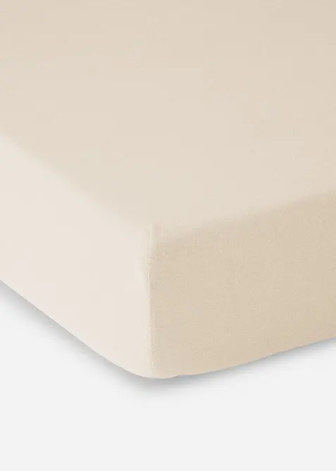 Spannbettlaken in Leinen-Optik in beige - bonprix
