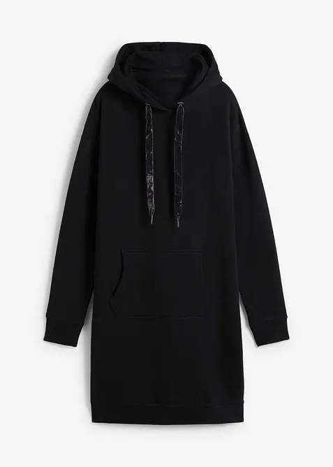 Mini-Sweatkleid in schwarz von vorne - bonprix