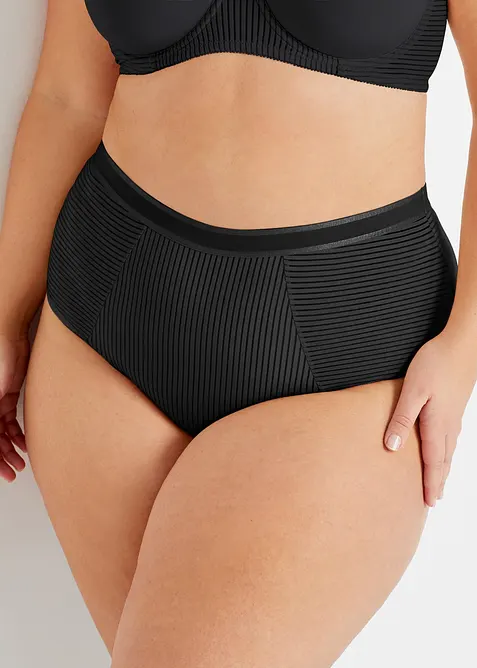 Highwaist Slip ( 2er Pack) in schwarz von vorne - bonprix
