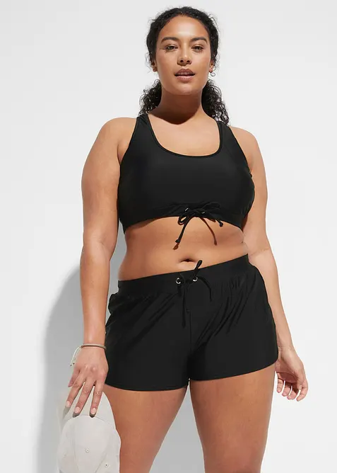 Sport Bustier-Bikini (2-tlg.Set) in schwarz von vorne (Totalaufnahme) - bonprix