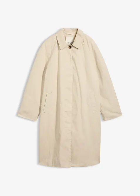 Einreihiger Trenchcoat in beige von vorne - bonprix