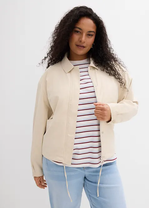 Blouson in beige von vorne (im Anschnitt) - bonprix