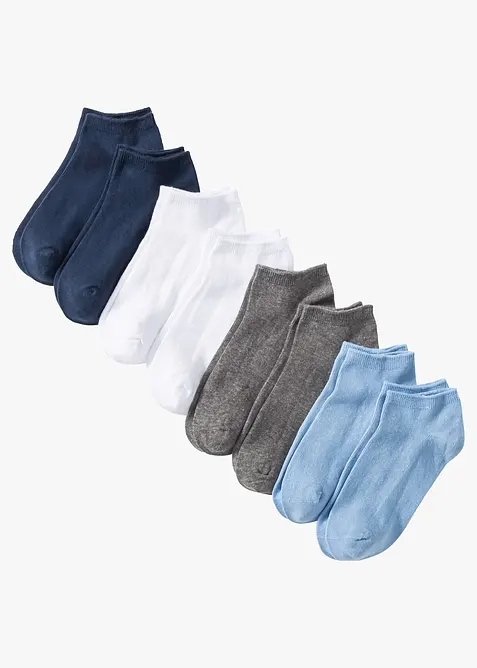 Sneakersocken mit Bio-Baumwolle (8er Pack) in weiß von vorne - bonprix