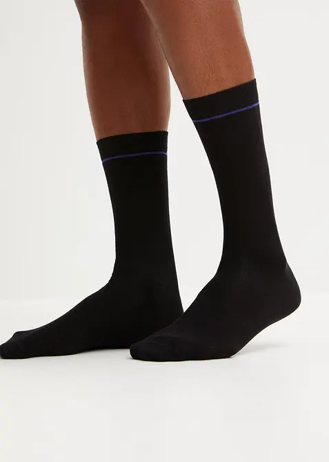 Socken mit Bio-Baumwolle (6er Pack) in schwarz von vorne - bonprix