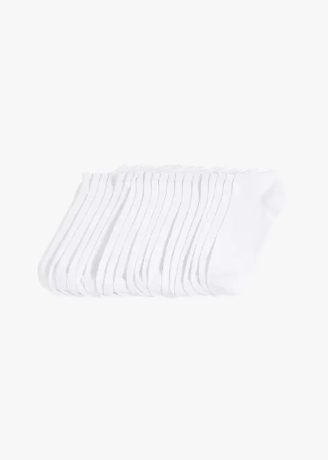Sneakersocken mit Bio-Baumwolle (20er Pack) in weiß von vorne - bonprix