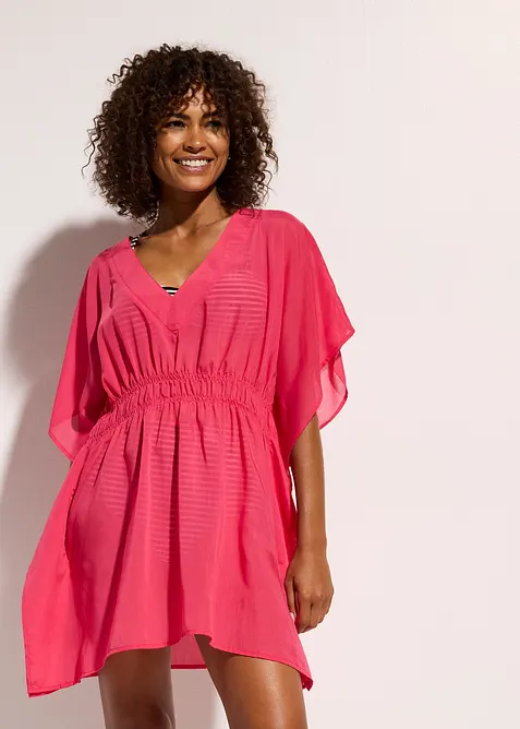 Strandtunika in pink von vorne (im Anschnitt) - bonprix