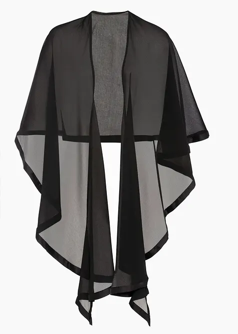 Stola mit feinem Satindetail in schwarz von vorne - bonprix
