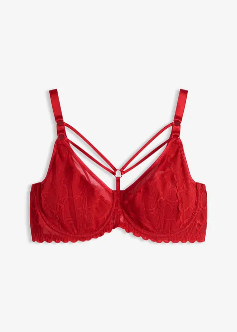 Minimizer-BH mit Schmuckdetails in rot von vorne - bonprix