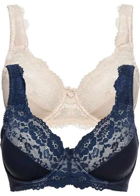Minimizer-BH mit gepolsterten Trägern (2er Pack) in blau - bonprix