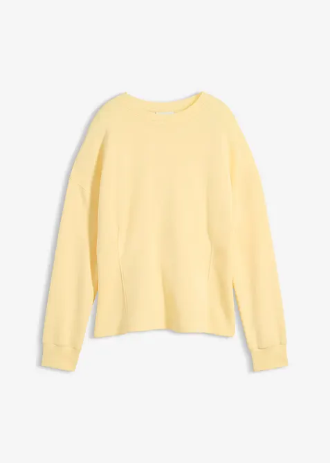 Tailliertes Scuba-Shirt in gelb von vorne - bonprix