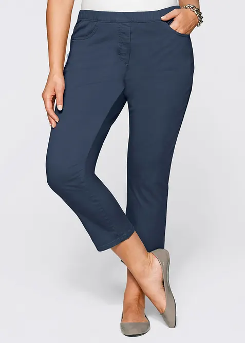 7/8 Schlupfhose mit Stretch in blau von vorne - bonprix