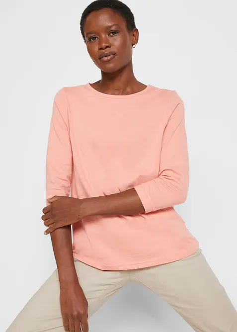 Longshirt (5er-Pack) in grün von vorne (im Anschnitt) - bonprix