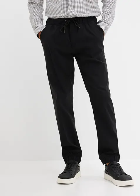 Relaxed Fit Schlupfhose, Straight in schwarz von vorne - bonprix