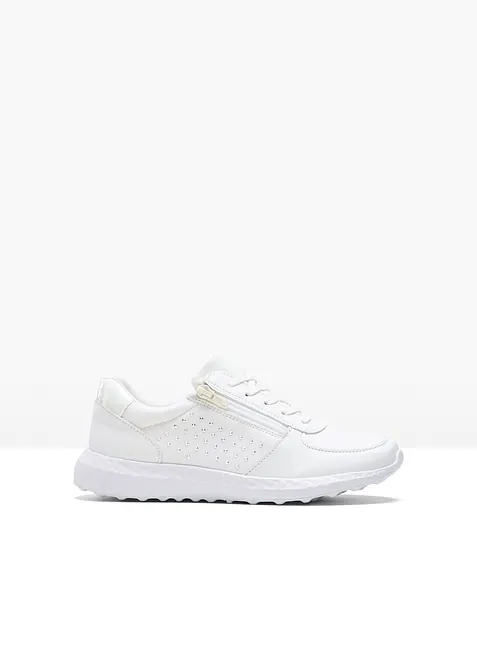 Sneaker mit Glitzersteinen in weiß von vorne - bonprix