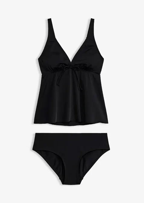 Tankini mit verstellbaren Trägern (2-tlg.Set) in schwarz von vorne - bonprix
