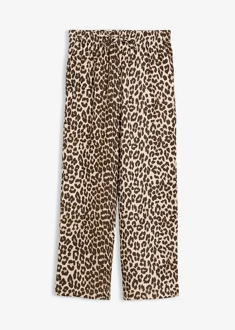 2-in-1 Hose für die Schwangerschaft und danach aus reinem Baumwollmusselin in grau von vorne - bonprix