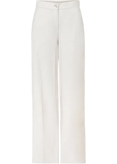 Leichte Marlenehose mit Viskose in beige von vorne - bonprix