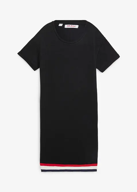 Jerseykleid aus weichem Viskose-Mix in schwarz von vorne - bonprix