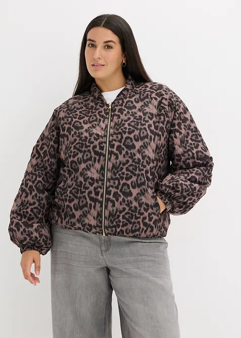 wattierter Blouson in braun von vorne (im Anschnitt) - bonprix