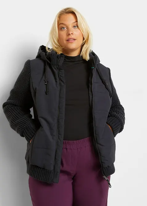 Übergangsjacke in schwarz von vorne (im Anschnitt) - bonprix