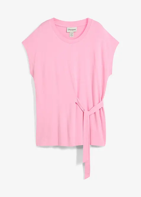 Shirt aus softem Viskose-Mix in rosa von vorne - bonprix