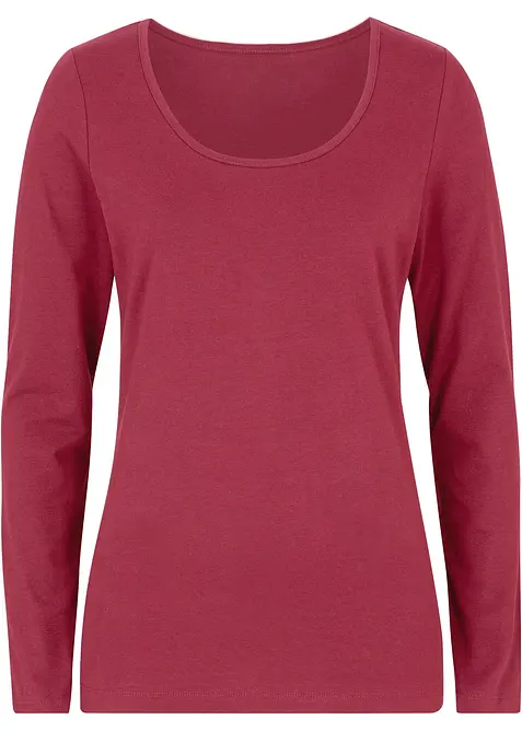 Langarmshirt in rot von vorne - bonprix
