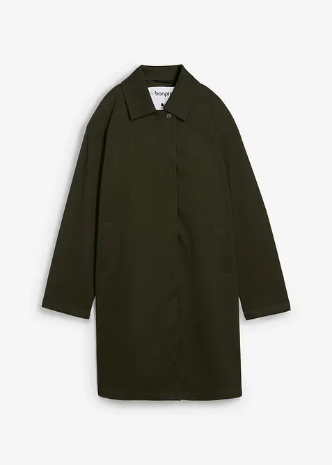 Wasserabweisender Trenchcoat, Oversized in grün von vorne - bonprix