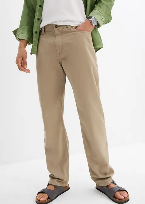 Regular Fit Twillhose, Straight in grün von vorne - bonprix
