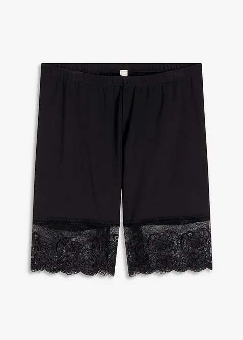 Anti-Scheuer-Radlerhose mit kühlendem Polyamid und Spitze in schwarz von vorne - bonprix