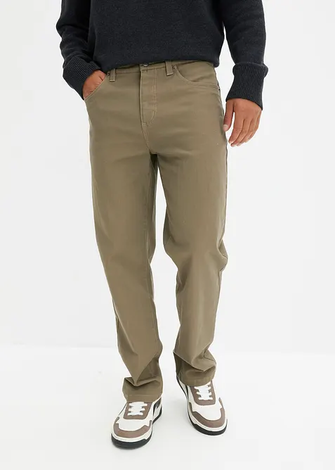 Classic Fit Stretch-Hose, Straight in braun von vorne - bonprix
