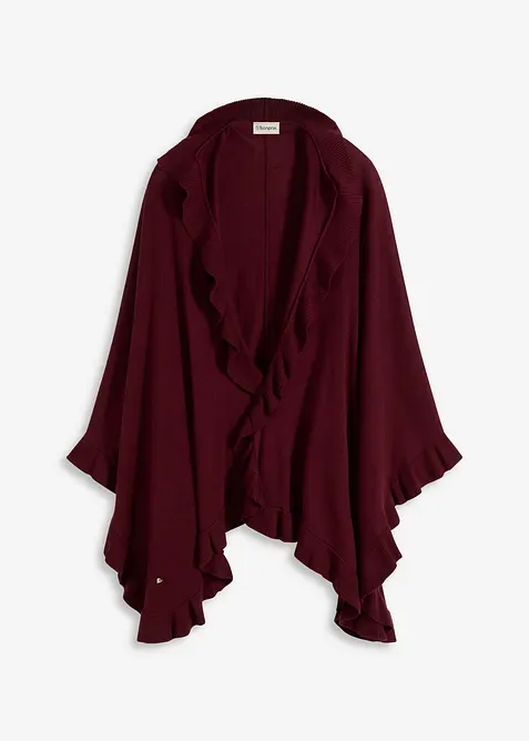 Poncho mit Kaschmiranteil in rot von vorne - bonprix