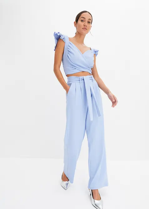 Top und Hose (2-tlg.Set) in blau von vorne (Totalaufnahme) - bonprix