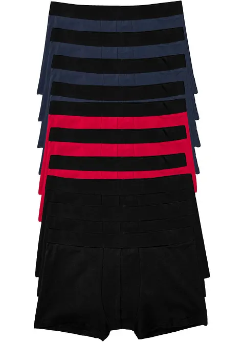 Boxershorts eng mit Baumwolle (10er Pack) in blau von vorne - bonprix