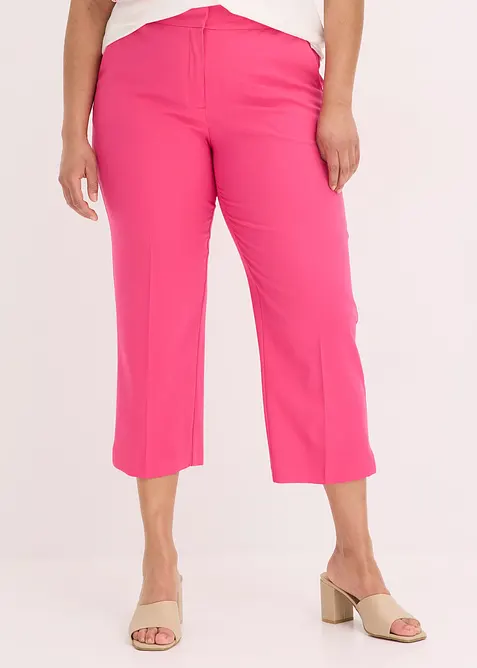 3/4-Hose aus softem Viskose-Mix in pink von vorne - bonprix