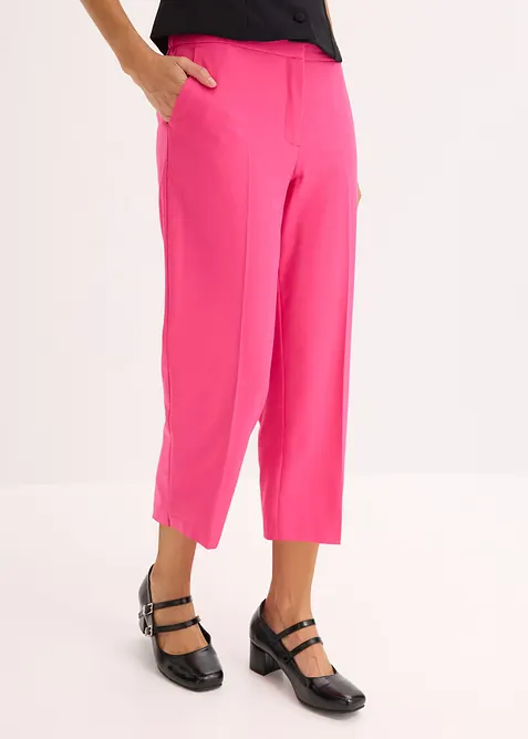 3/4-Hose aus softem Viskose-Mix in pink von vorne - bonprix