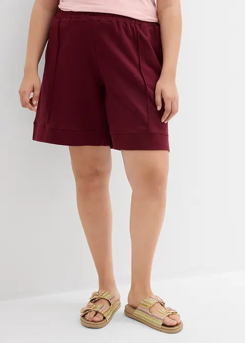 Sweat-Shorts aus Baumwoll-Mix in rot von vorne - bonprix