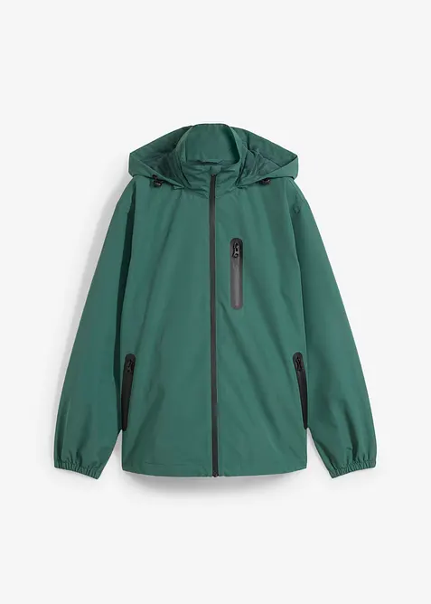 Ultraleichte Regenjacke in grün von vorne - bonprix
