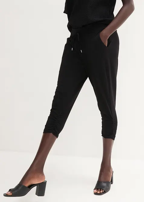 Jersey-Hose aus Baumwoll-Mix in schwarz von vorne - bonprix