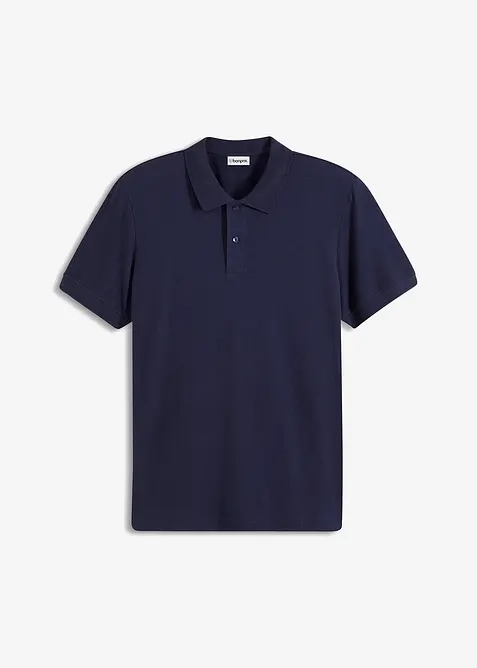 Poloshirt aus robustem Piqué in blau von vorne - bonprix