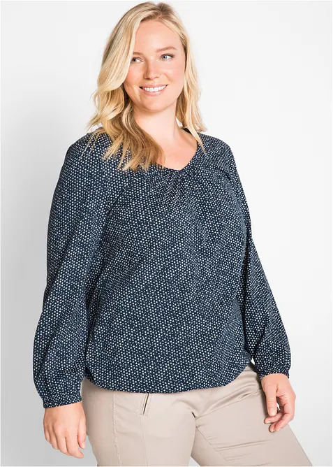 Shirt aus reiner Bio-Baumwolle in blau von vorne (im Anschnitt) - bonprix