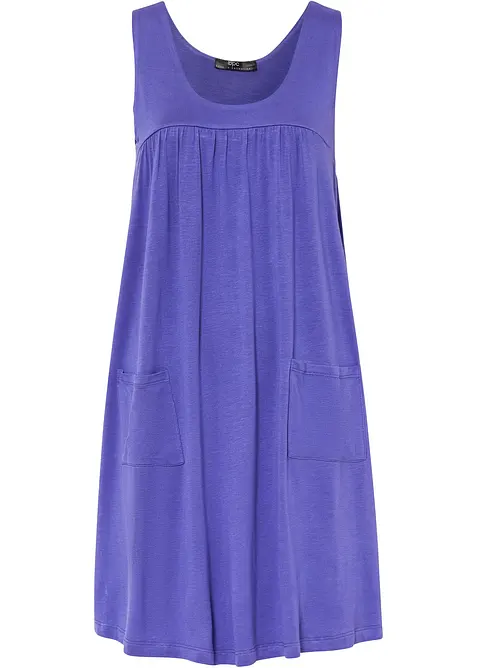 Jersey-Minikleid aus elastischem Viskose-Mix in lila von vorne - bonprix