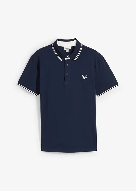 Poloshirt aus robustem Piqué in blau von vorne - bonprix
